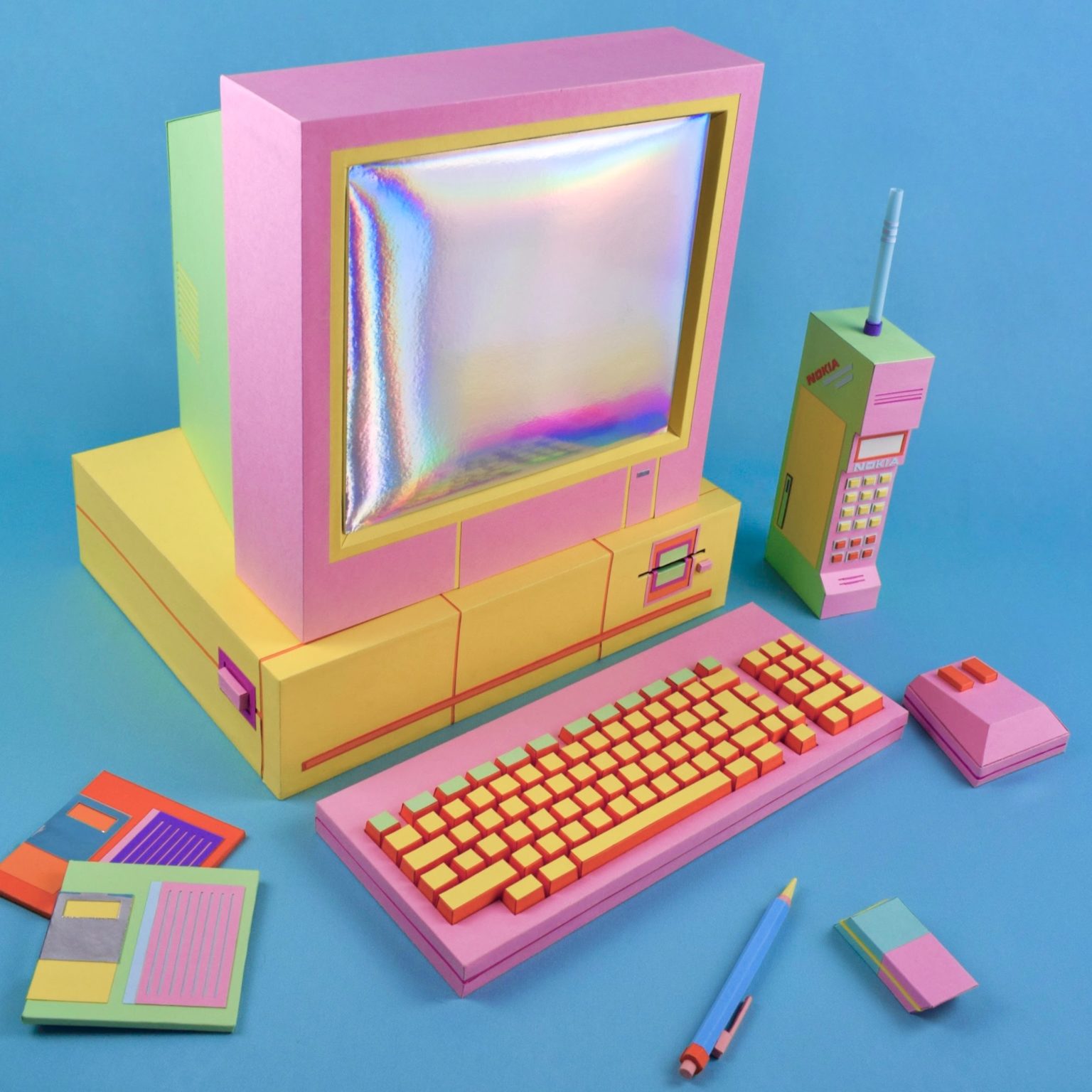 paperart computer vintage