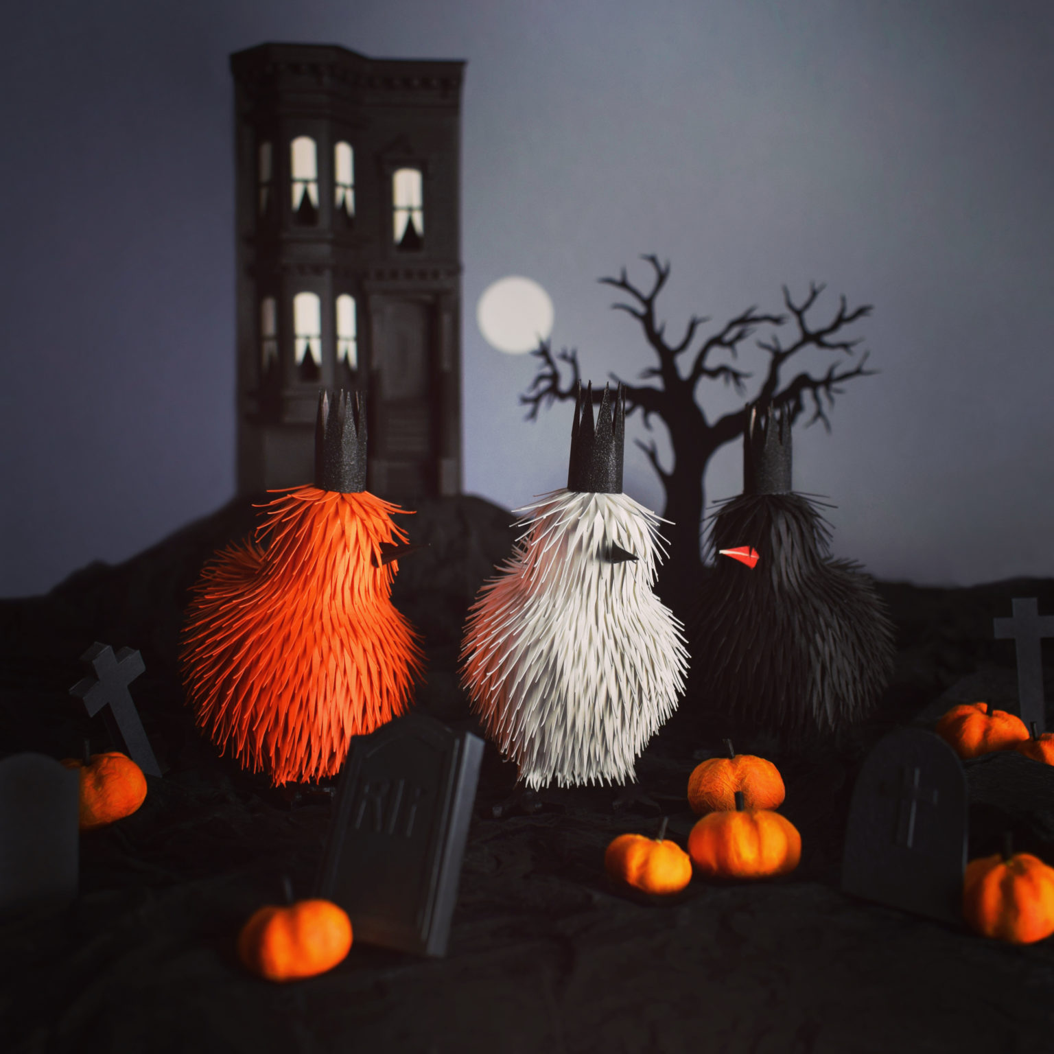 isbrasbrouch halloween papercut chicks