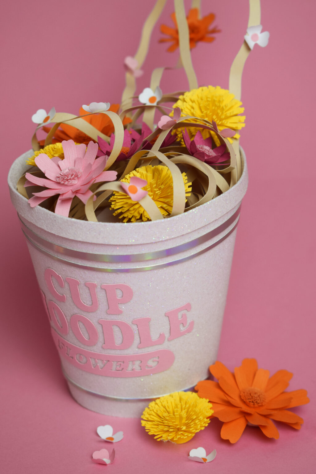 noodle cup fleurs papier